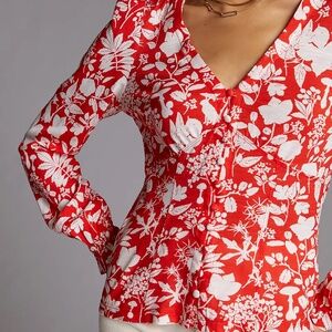 Maeve -  Seamed V-Neck Top